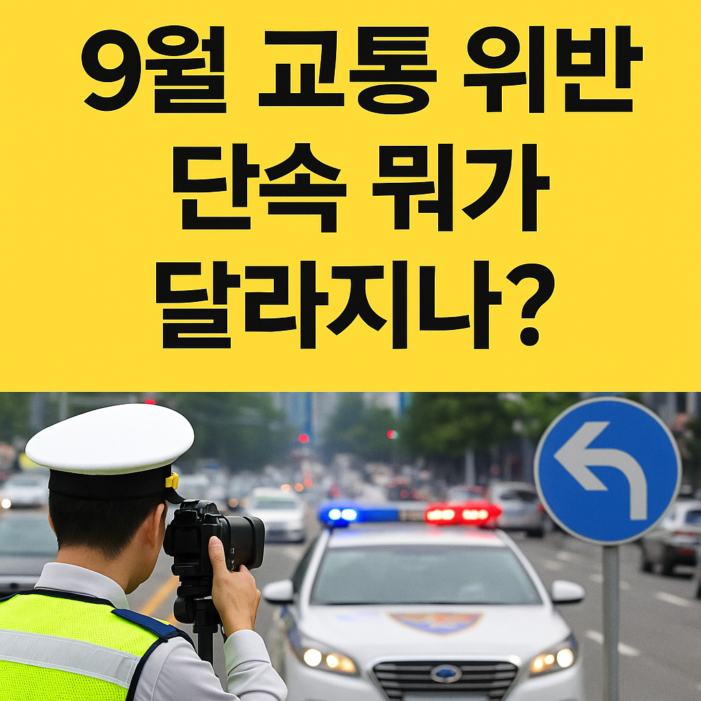 9월 교통 위반 단속 뭐가 달라지나?