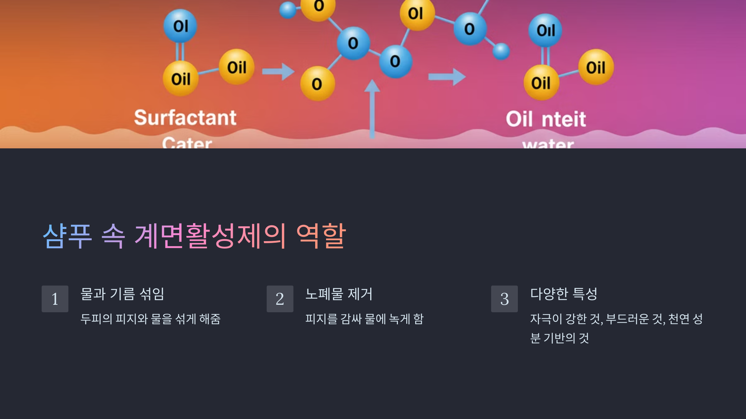 샴푸 속 계면활성제의 역할 관련 이미지