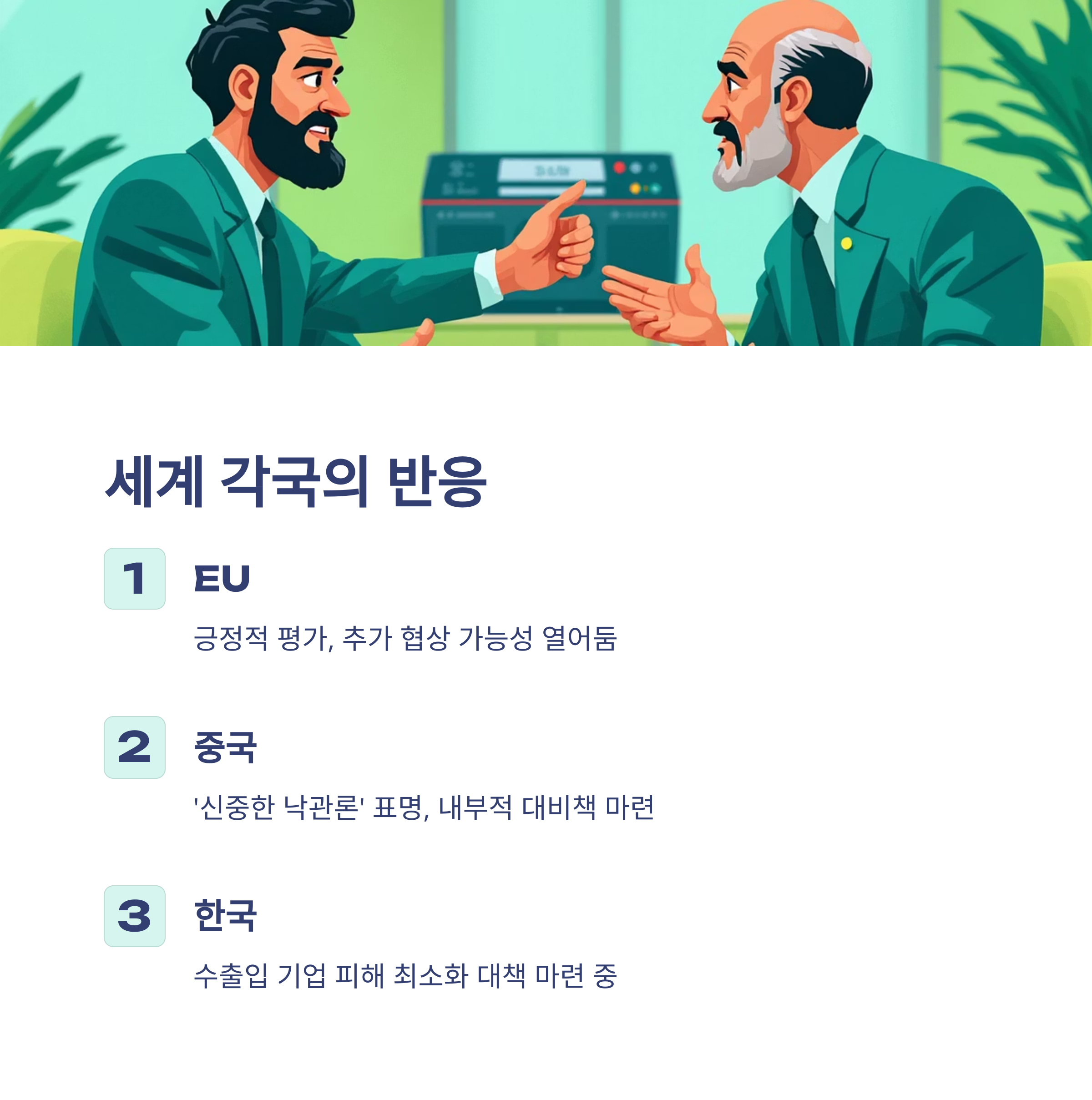 세계 각국의 반응