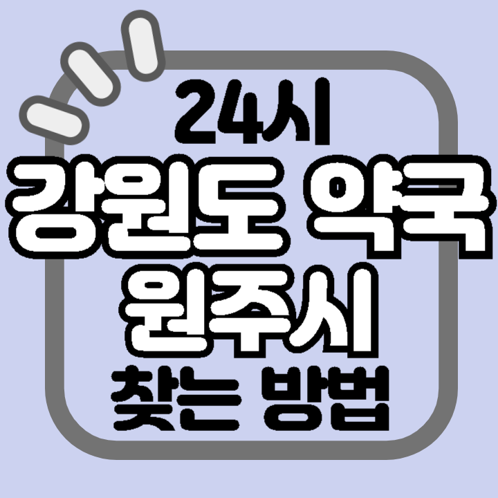 강원도 원주시 24시 야간 주말 공휴일 명절 추석 설 약국 병원 동물병원 찾기