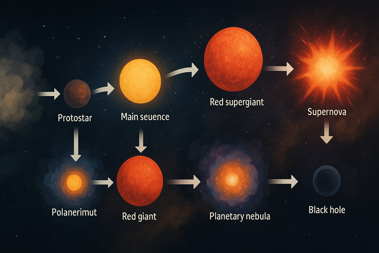 별의 탄생에서 죽음까지의 과정