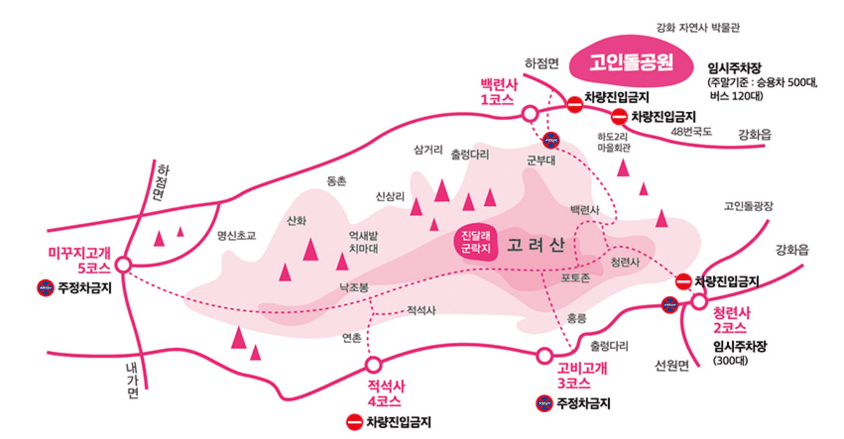 강화 고려산 진달래축제 등산코스 주차 가볼만한곳