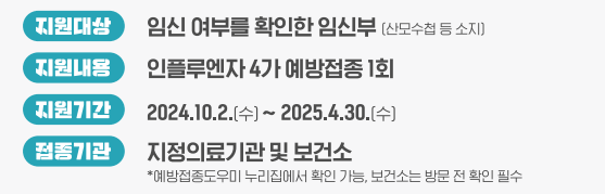 독감 백신 무료 접종 대상 및 기간, 주의사항