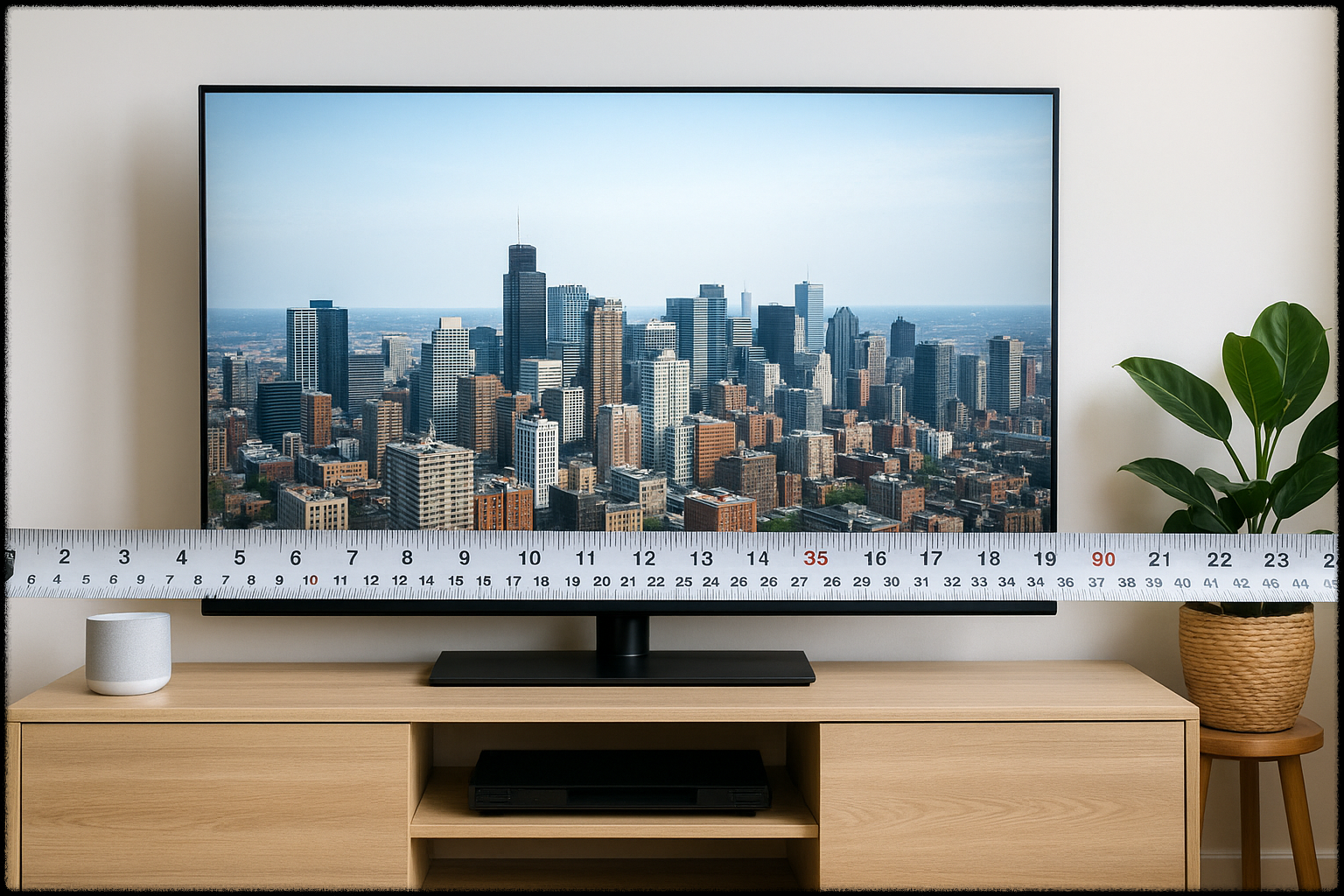 공간에 따른 TV 사이즈를 고려하는 모습