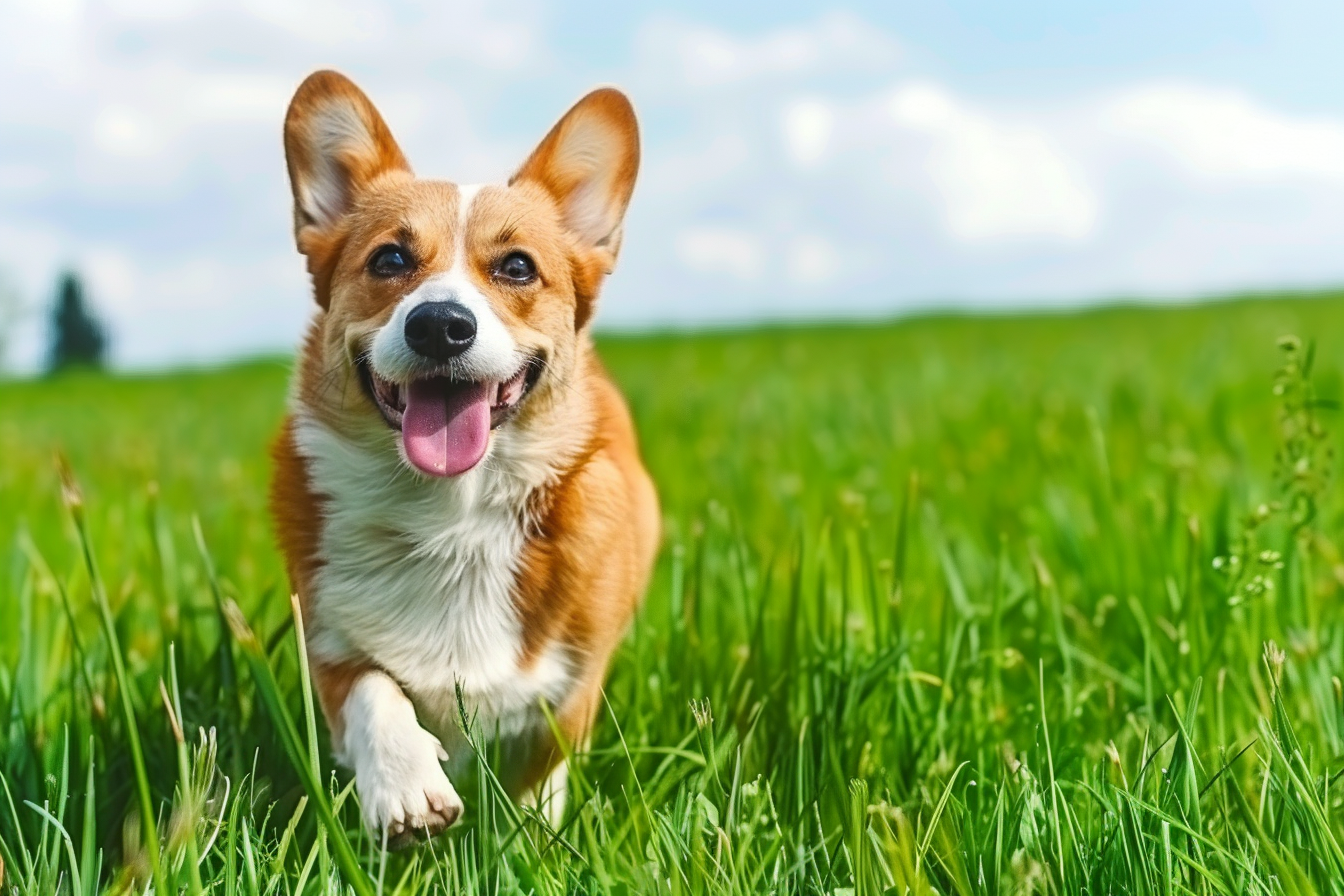 A playful Pembroke Welsh Corgi