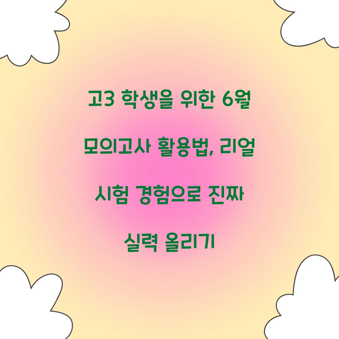 고3 학생을 위한 6월 모의고사 활용법