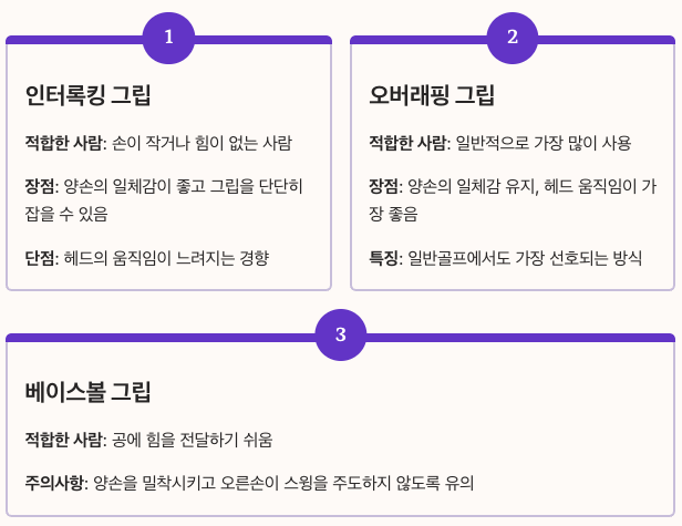 파크골프 그립 잡는 방법 정리 이미지