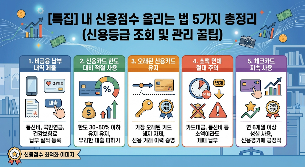 내 신용점수 올리는 법 5가지 총정리
