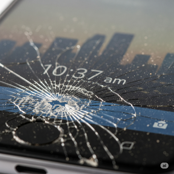 화면이 깨진 스마트폰