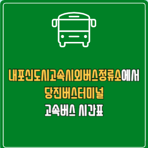 내포신도시고속시외버스정류소에서 당진버스터미널 고속버스 시간표 요금 예매
