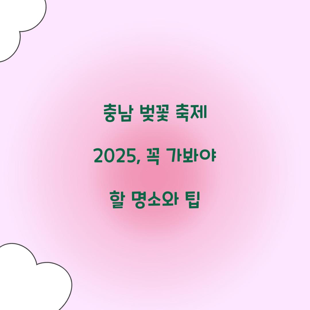 충남 벚꽃 축제
