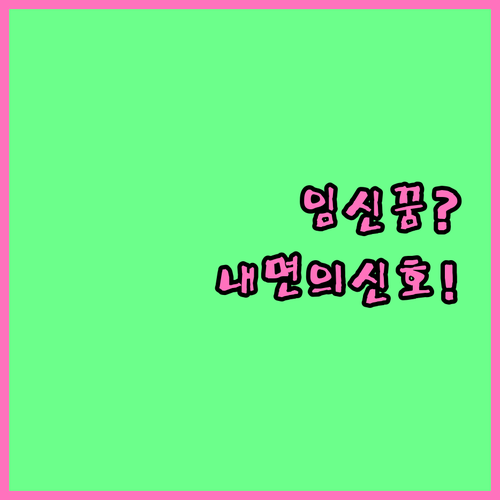 임신 예고 꿈과 내면 성장 신호 구분..