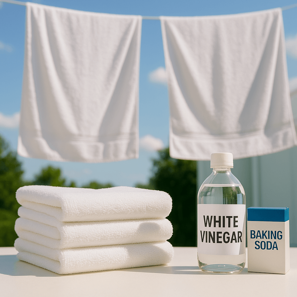 수건 냄새 제거 방법, 햇볕에 말리는 수건과 세탁 재료