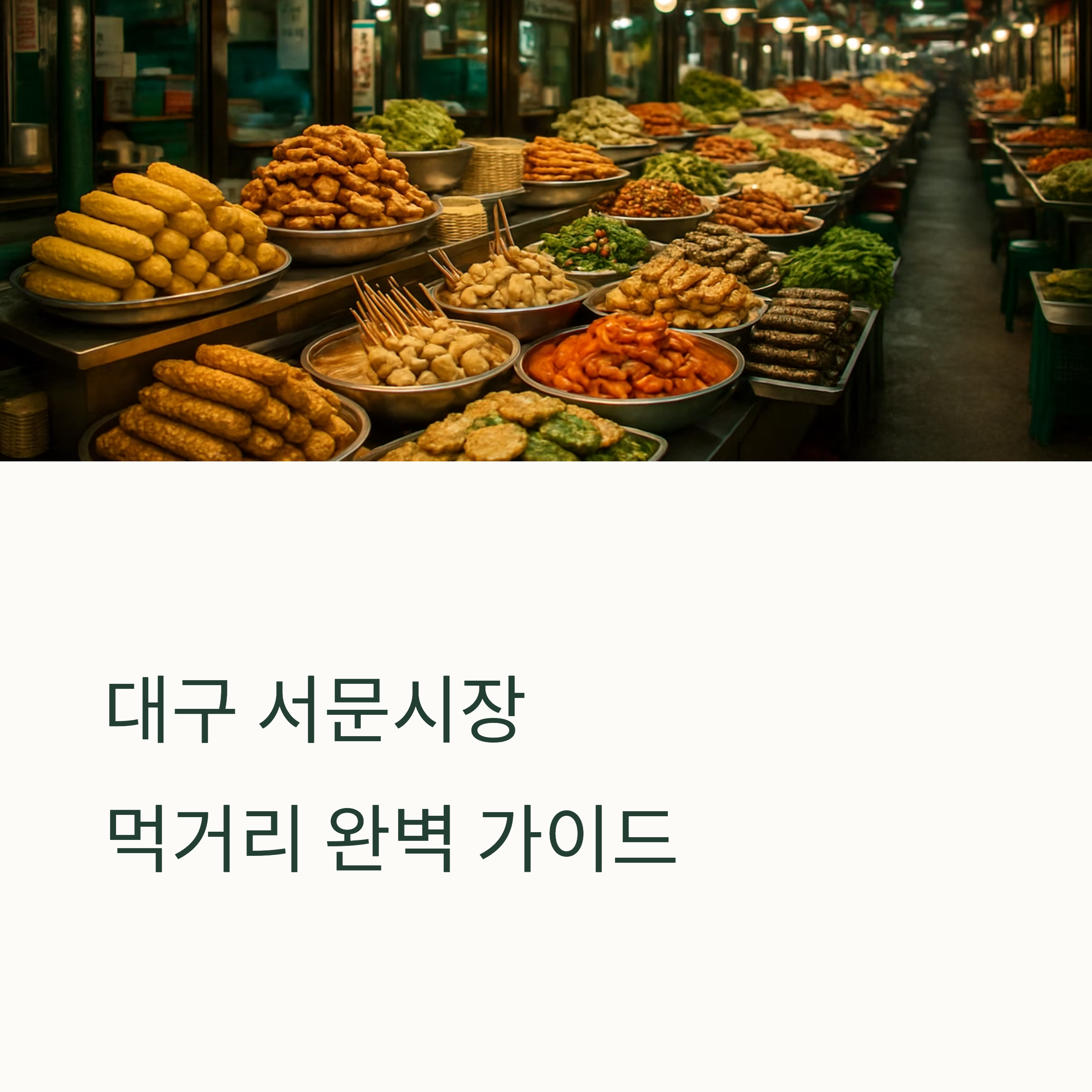 서문시장 먹거리 로드맵