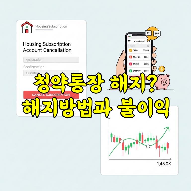 청약통장 해지해도 될까 해지 방법과 불이익 총정리