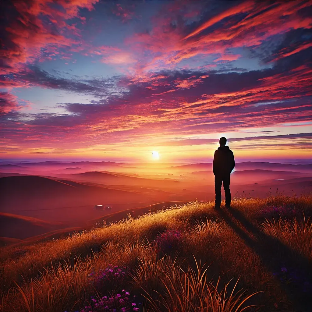 혼자서 노을을 바라보는 꿈