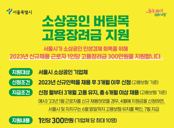 서울시소상공인고용장려금