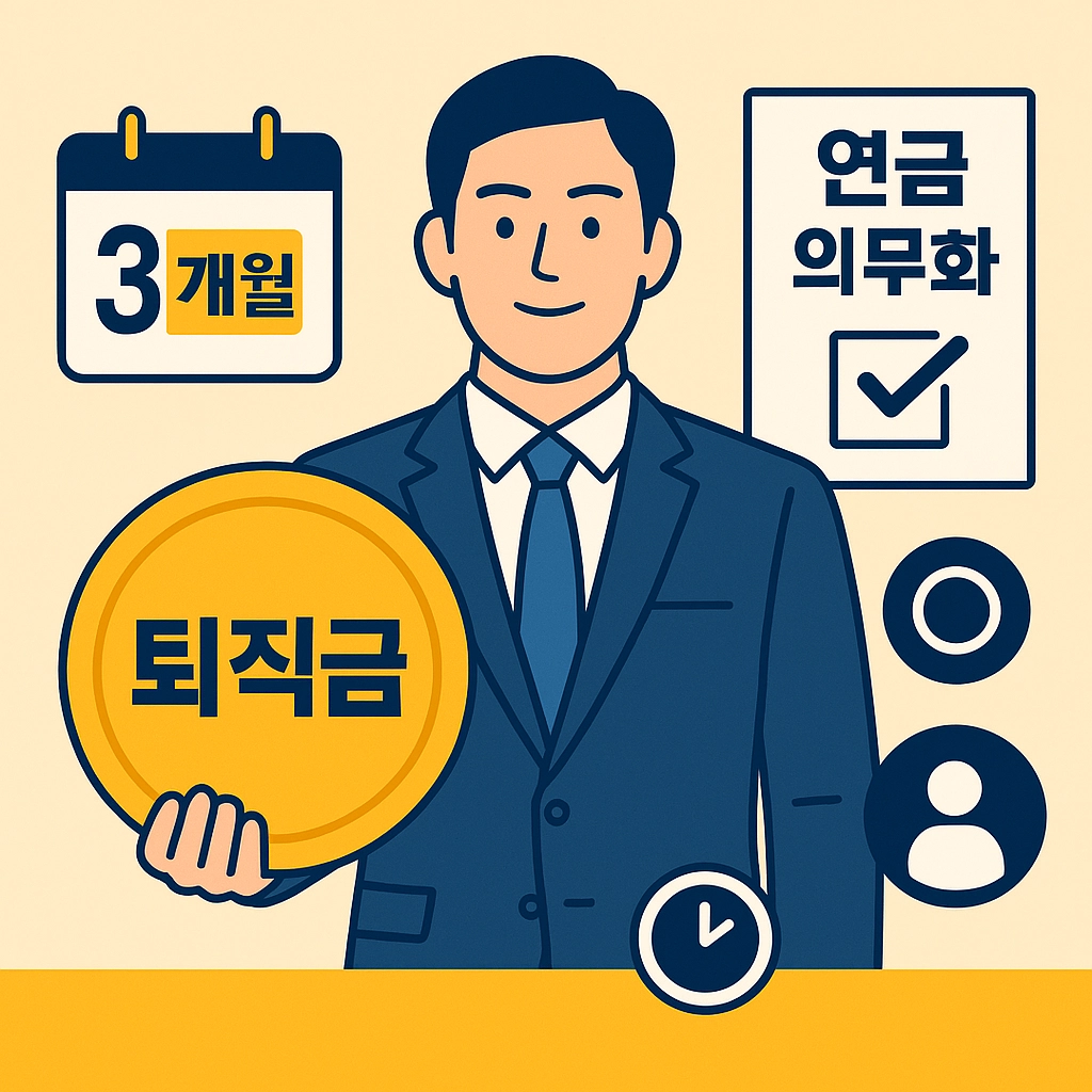 퇴직금 연금 의무화 3개월 근무 퇴직급여 신청 조건