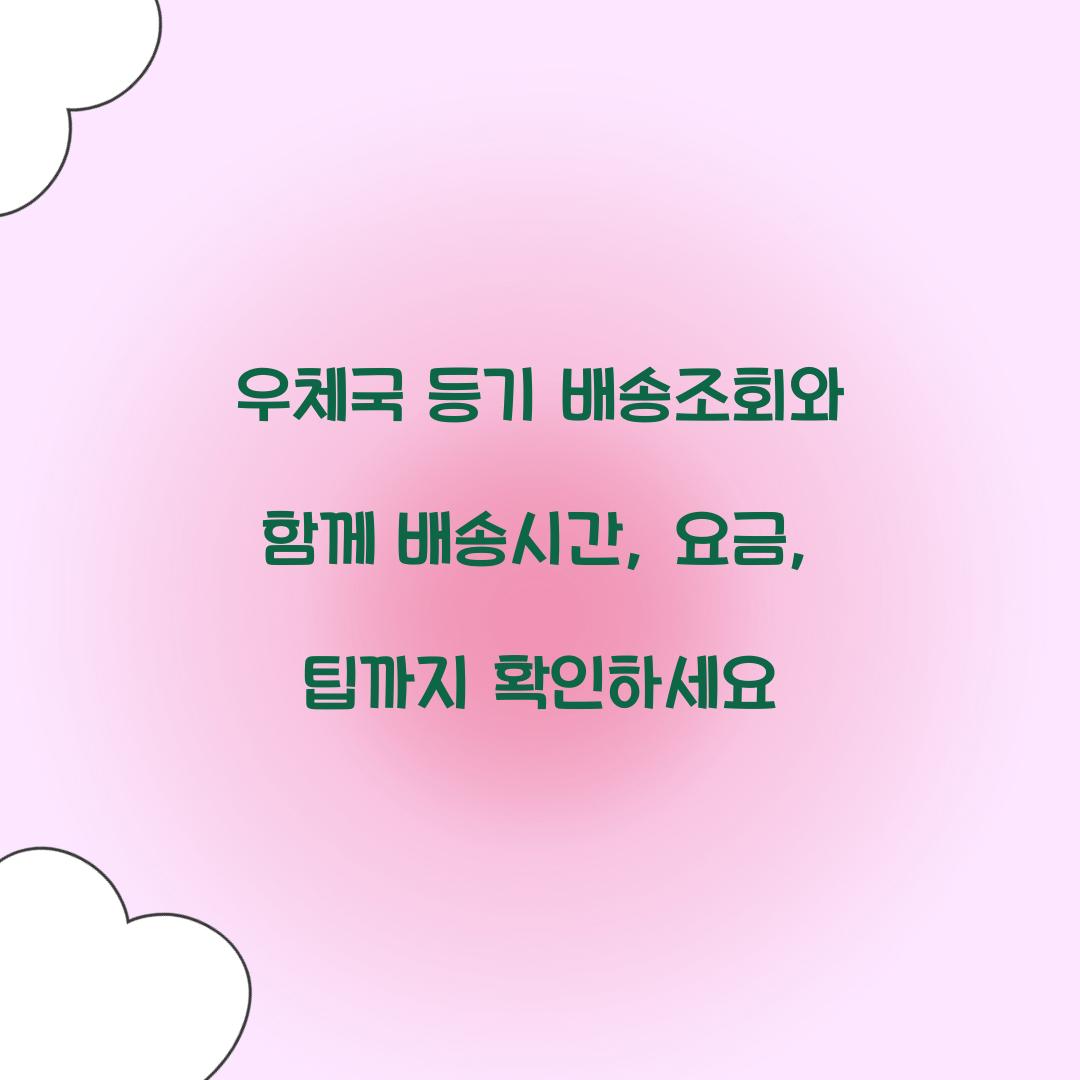 우체국 등기 배송조회