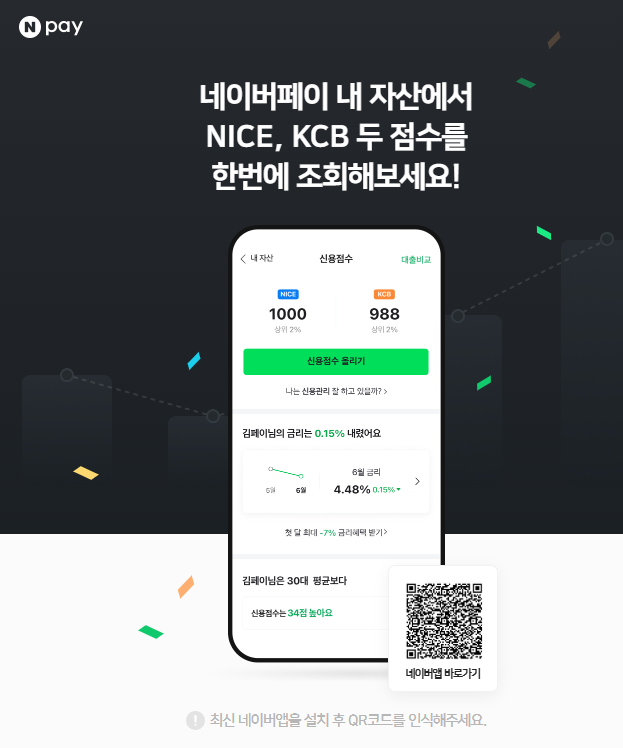 네이버페이 신용점수 조회 안내