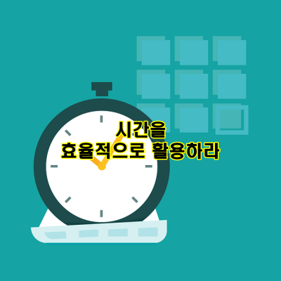시간을 효율적으로 활용하라