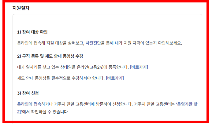 지원절차 요약표