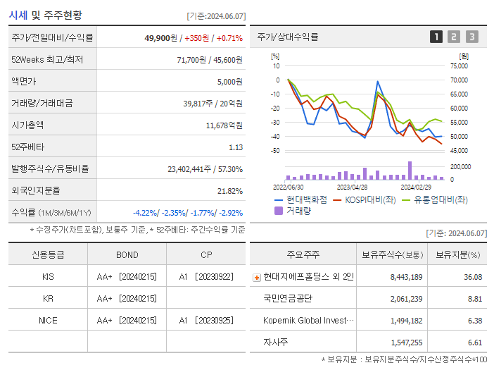 현대백화점_기업개요