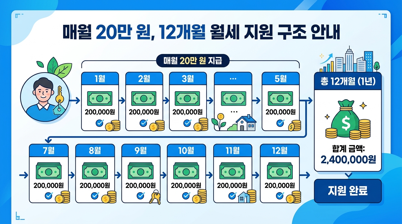 주거급여와 청년월세지원금의 차이점과 중복 가능성을 비교하는 표 이미지