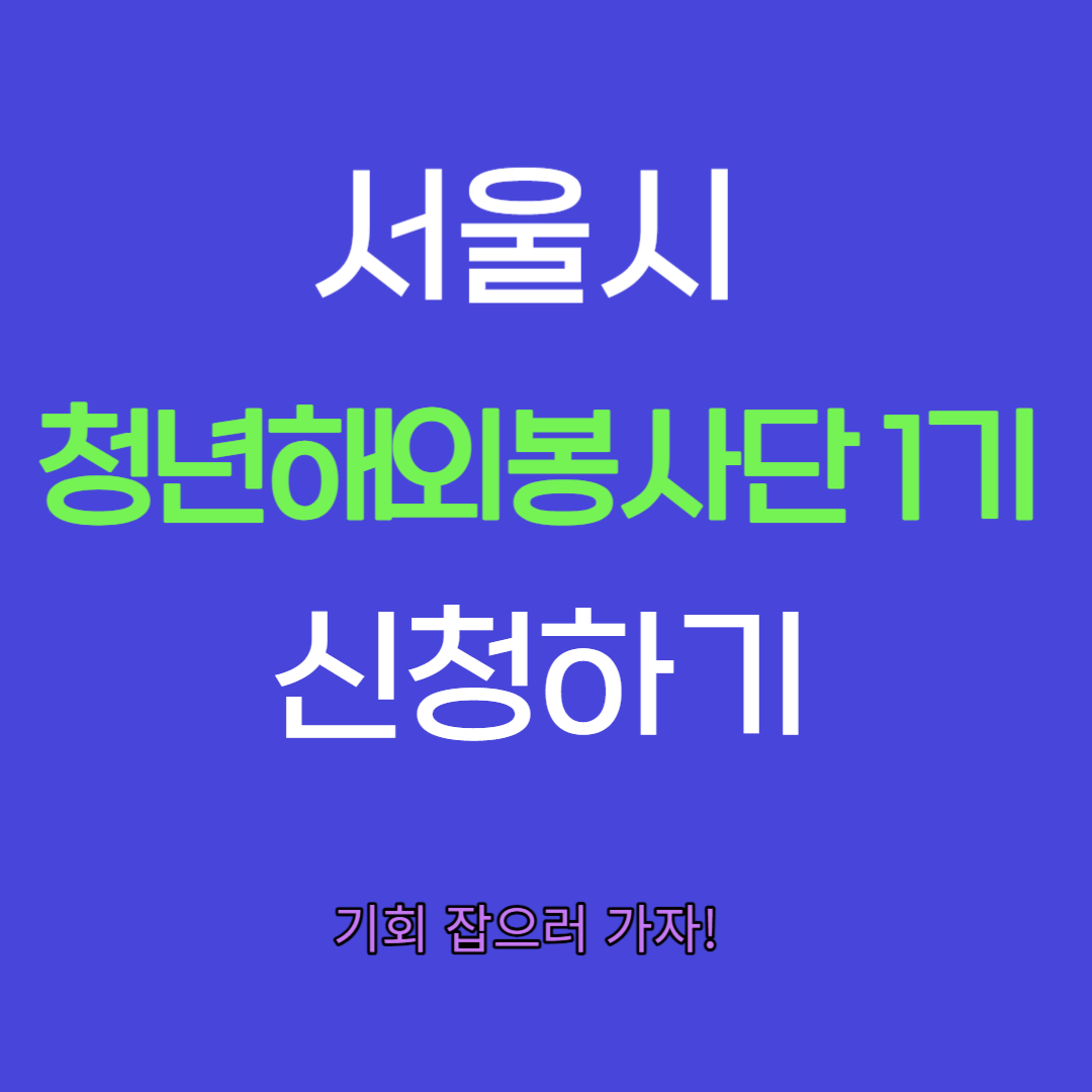 서울시 청년해외봉사단 1기 신청하기