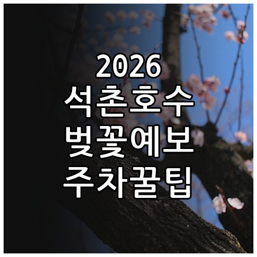 2026년 석촌호수 벚꽃 개화 예상일..