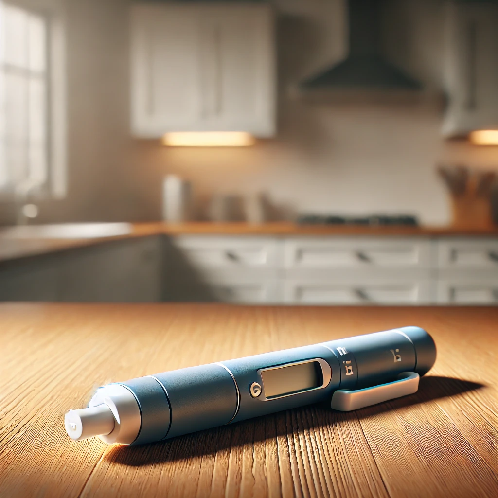 테이블에 놓여있는 인슐린 주사