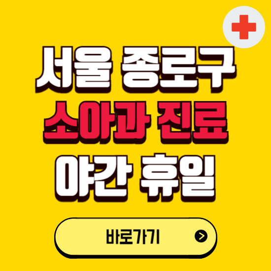 서울 종로구 야간 소아과 진료병원 찾기 ❘ 24시 일요일 주말 연휴 응급진료 추천 잘하는 곳