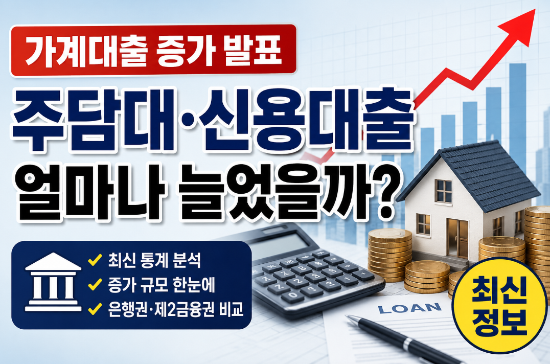 가계대출 증가 발표｜주담대&middot;신용대출 얼마나 늘었을까?