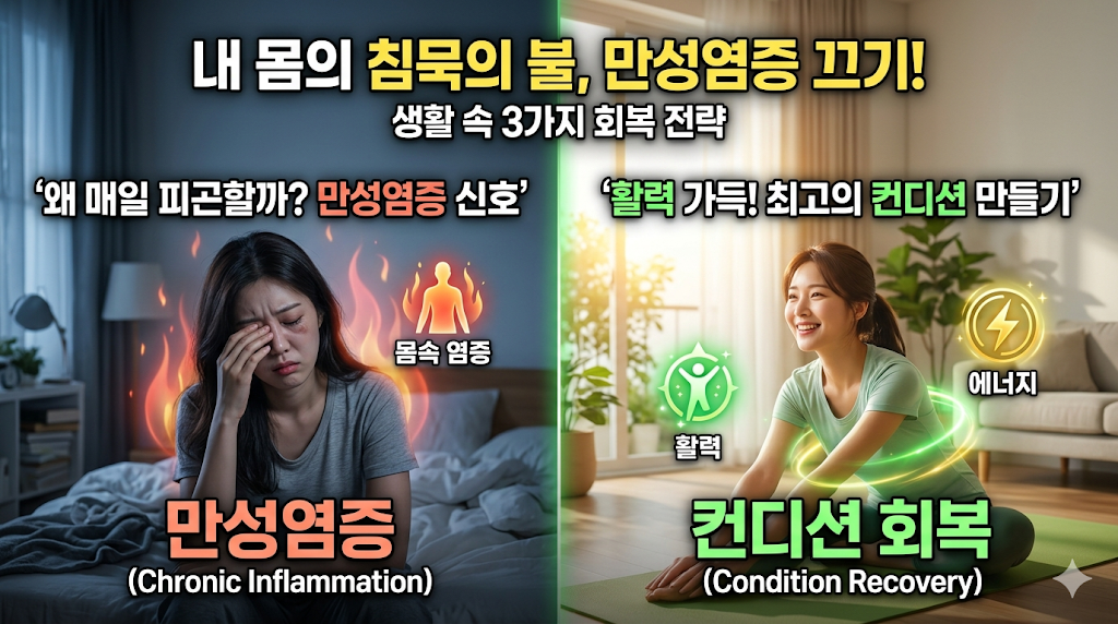 만성염증과 컨디션: 내 몸을 갉아먹는 침묵의 살인자를 잡고 만성 피로에서 탈출하는 3가지 회복 전략