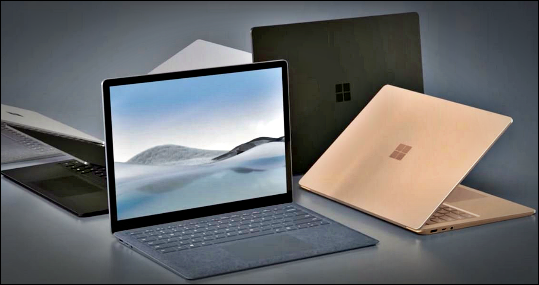 Microsoft Surface 제품군 가격과 구성 비교를 설명하는 이미지