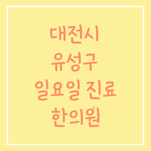 대전시 유성구 일요일 진료 한의원