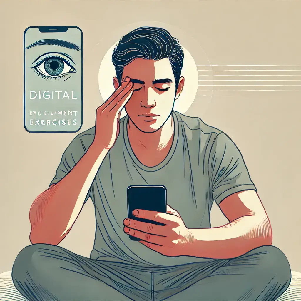 스마트폰을-바라보며-눈-운동을-하는-남성