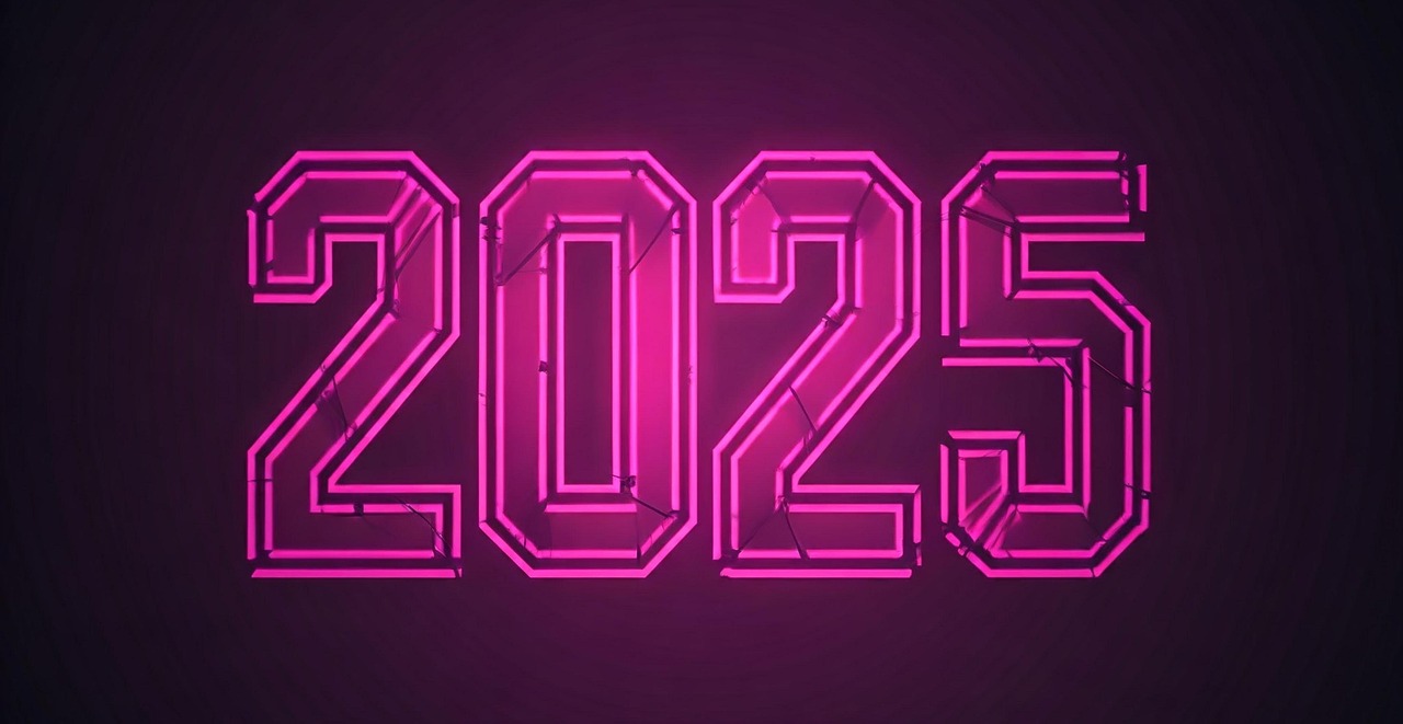 2025 네온 텍스트 사진