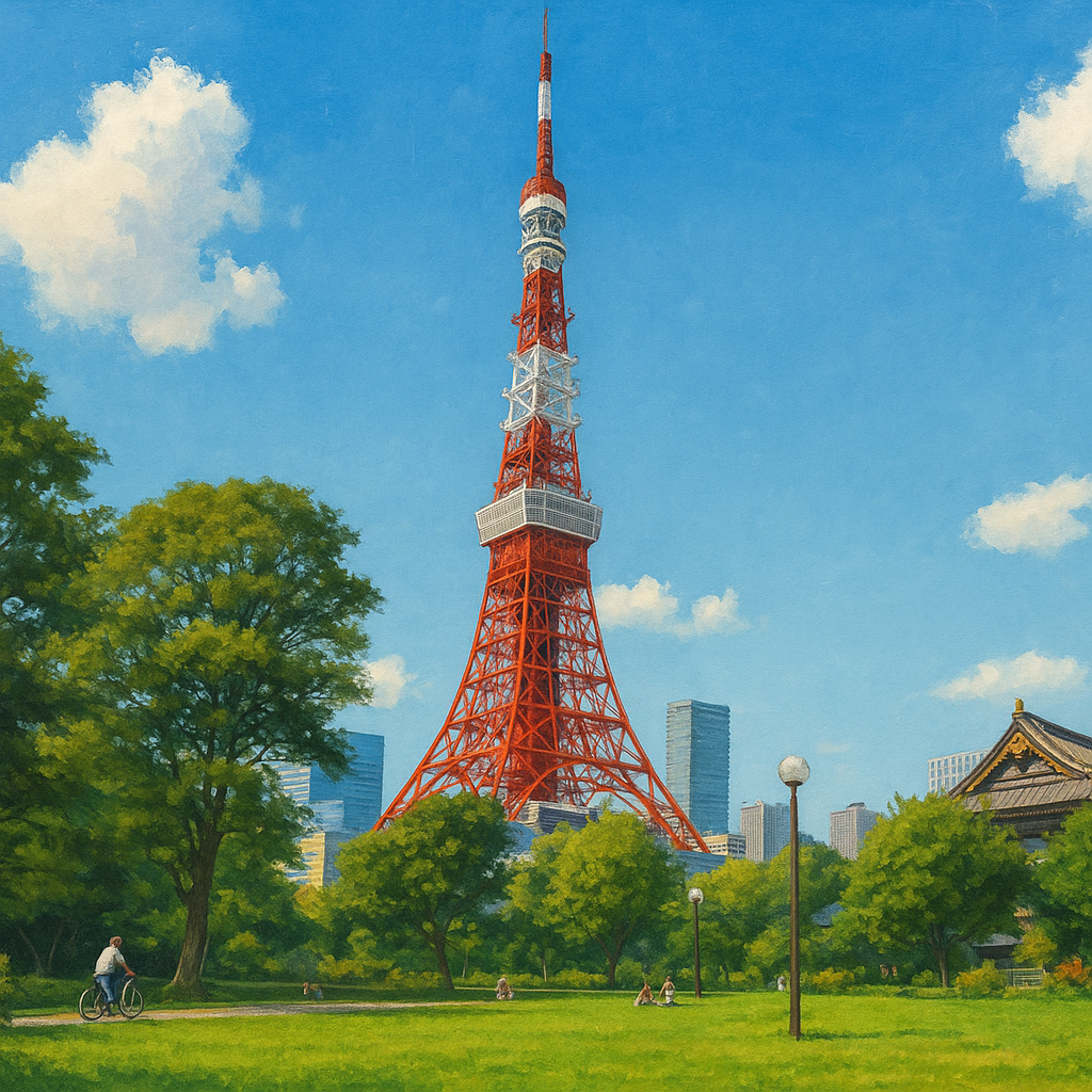 일본의 도쿄타워 이미지