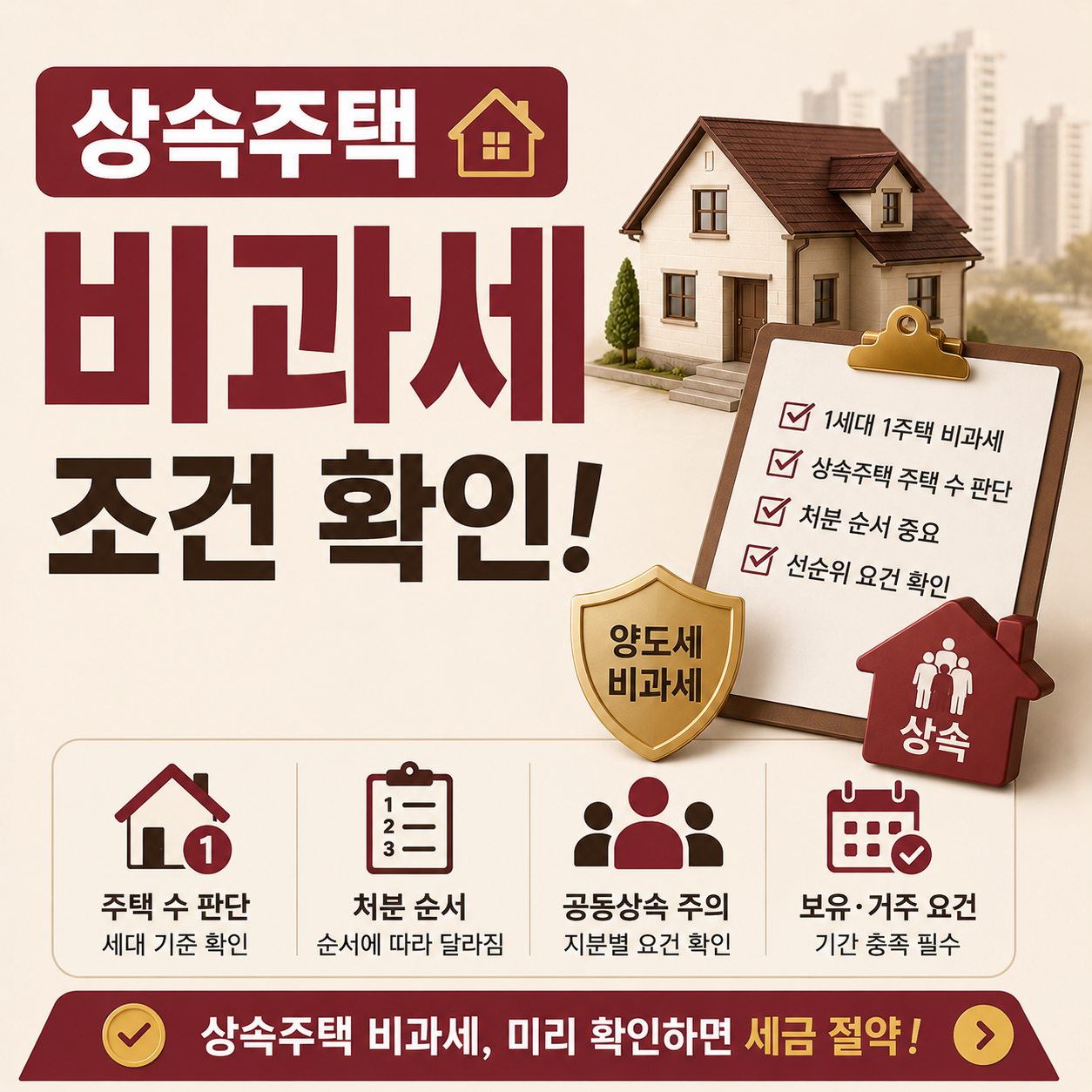 상속주택 비과세 조건과 주택 수 판단 기준 안내