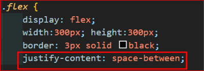 justify-content: space-between;
