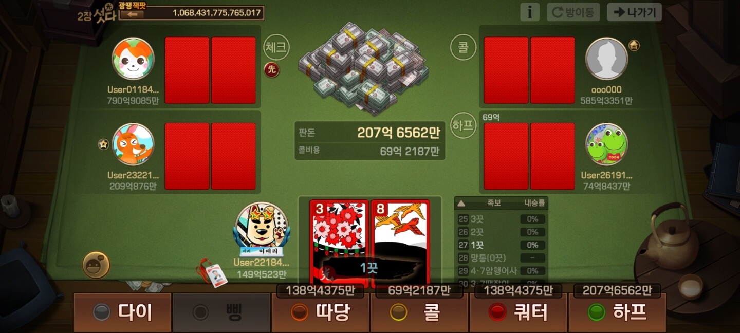 섯다 족보 패 룰 규칙 (ft. 한게임, 피망)