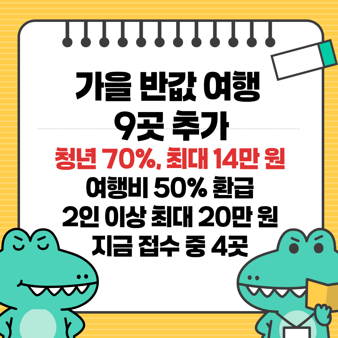 2026 반값 여행 지역사랑 휴가지원 가을 신청 지역 청년 70% 환급