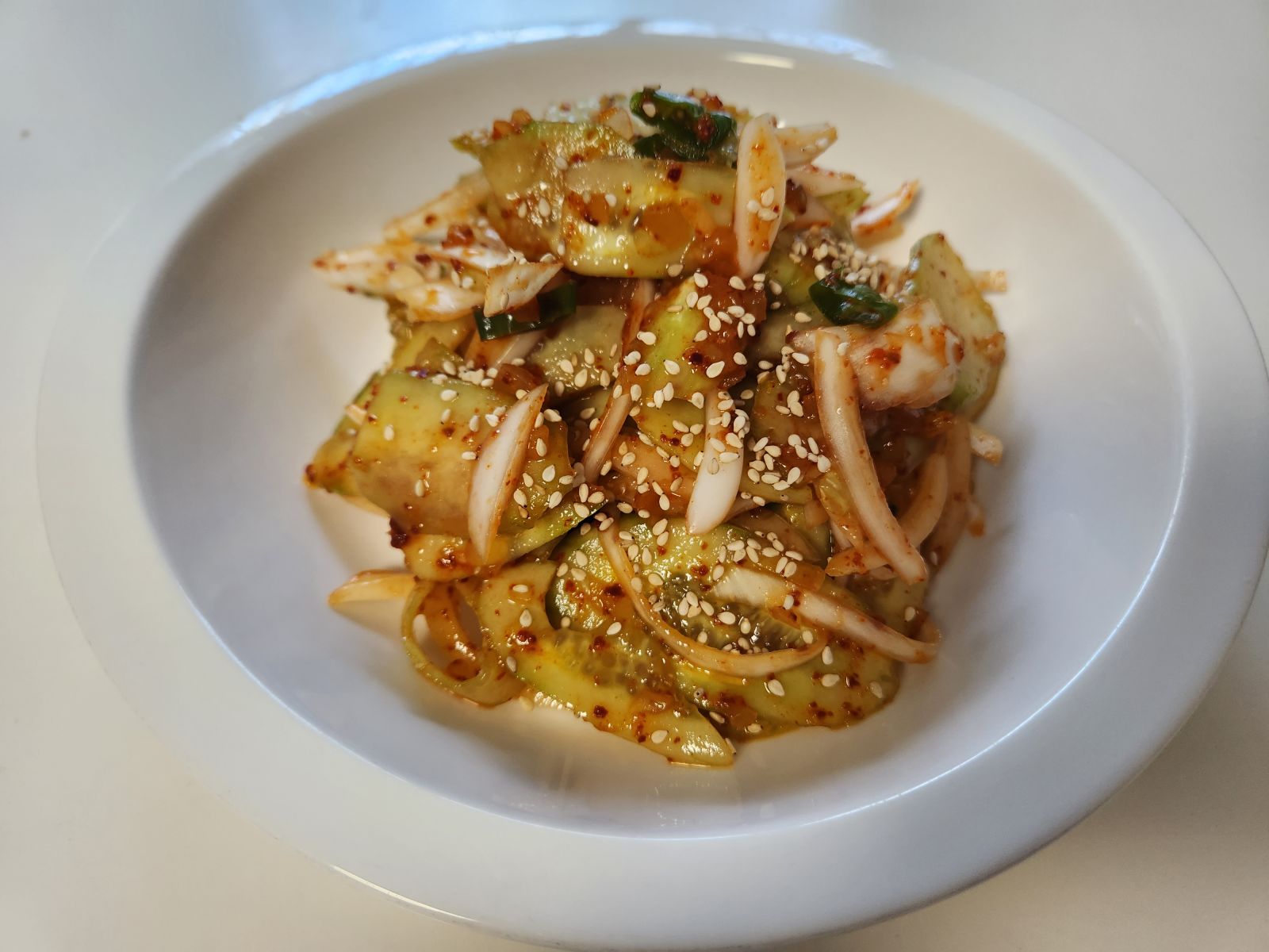 오이 무침 완성