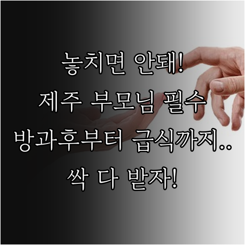 2025 제주 다자녀 교육비, 방과후..