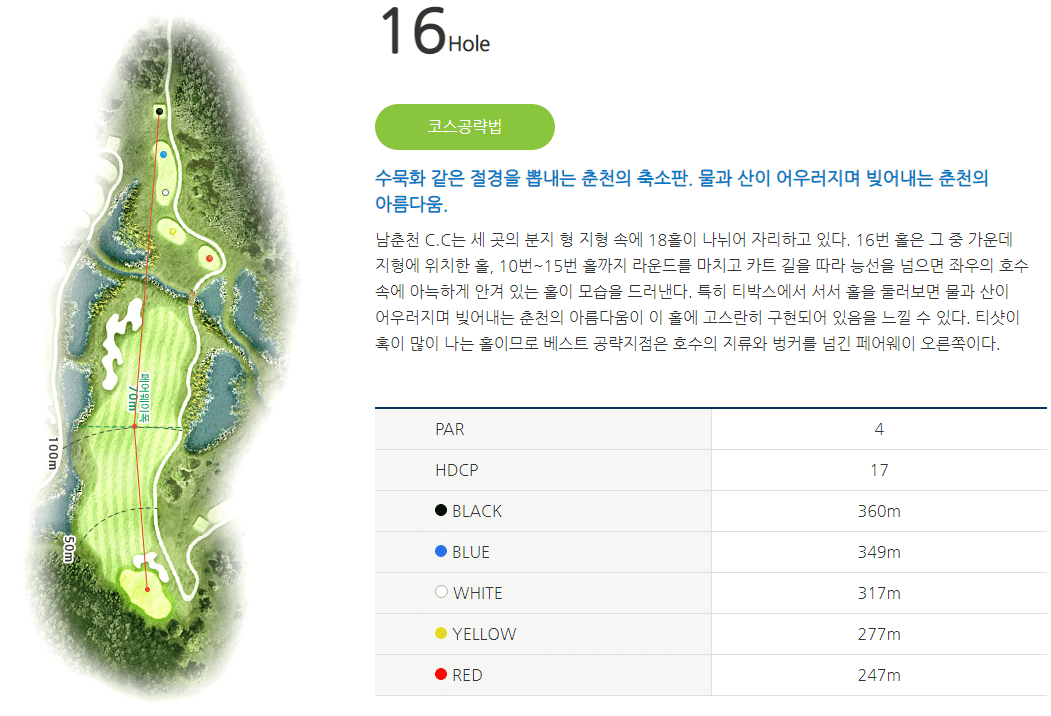 남춘천 컨트리클럽 코스공략도 16
