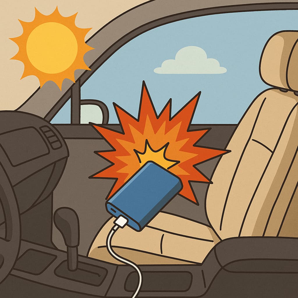 차량내부에서 폭발한 보조배터리