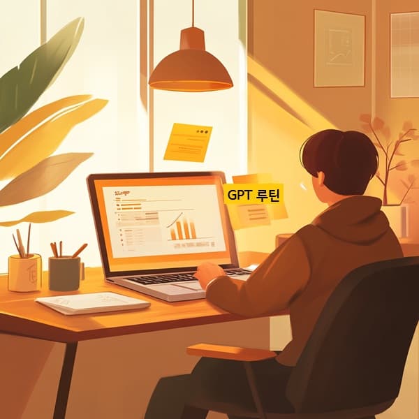 수동 블로깅과 GPT 자동화 루틴을 비교한 컨셉 이미지