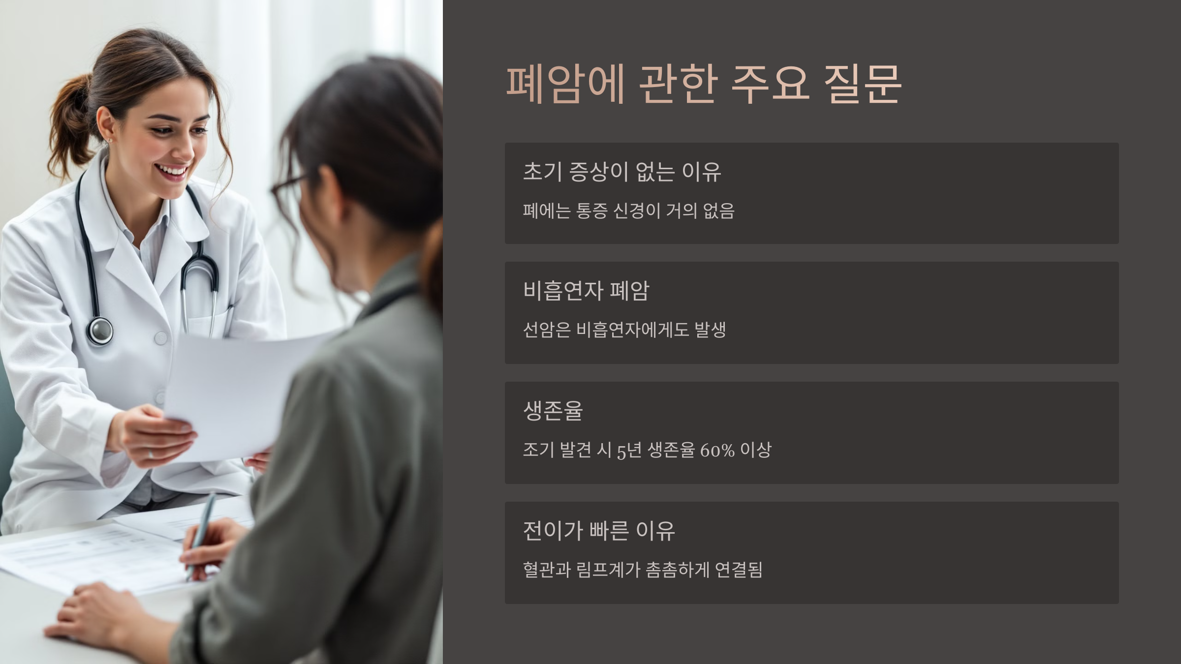 폐암에 관한 주요 질문