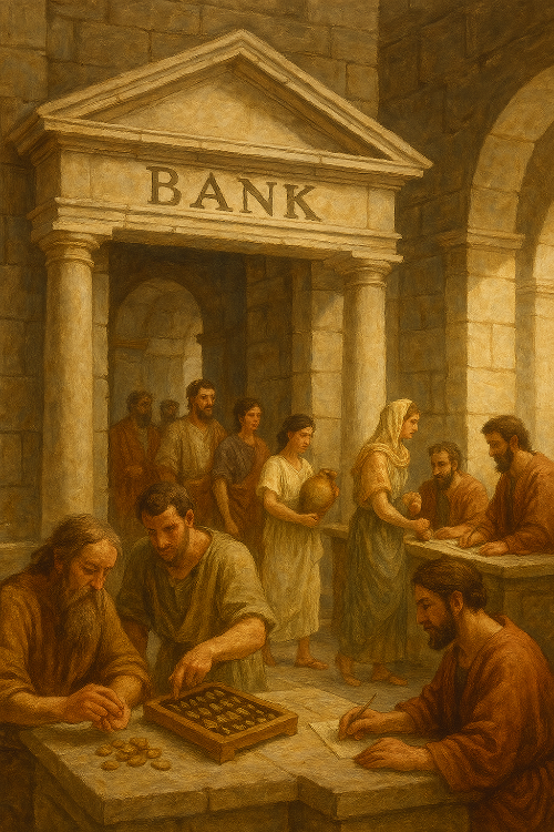 고대인들이 이용하던 은행의 이미지